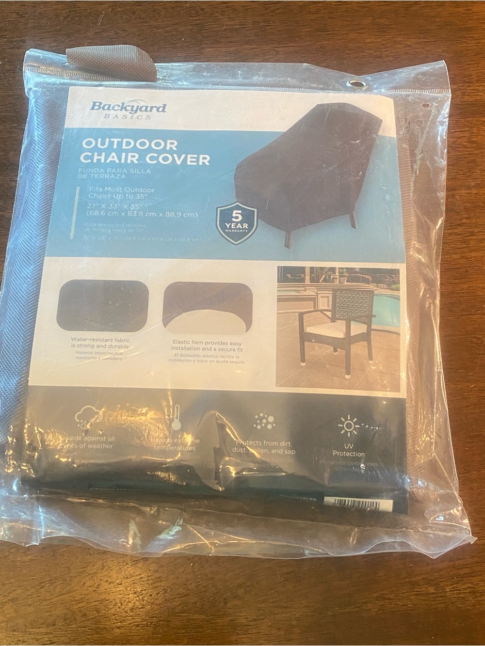 Backyard Basics Outdoor Chair Cover 27”x33”x35” Brown NEW